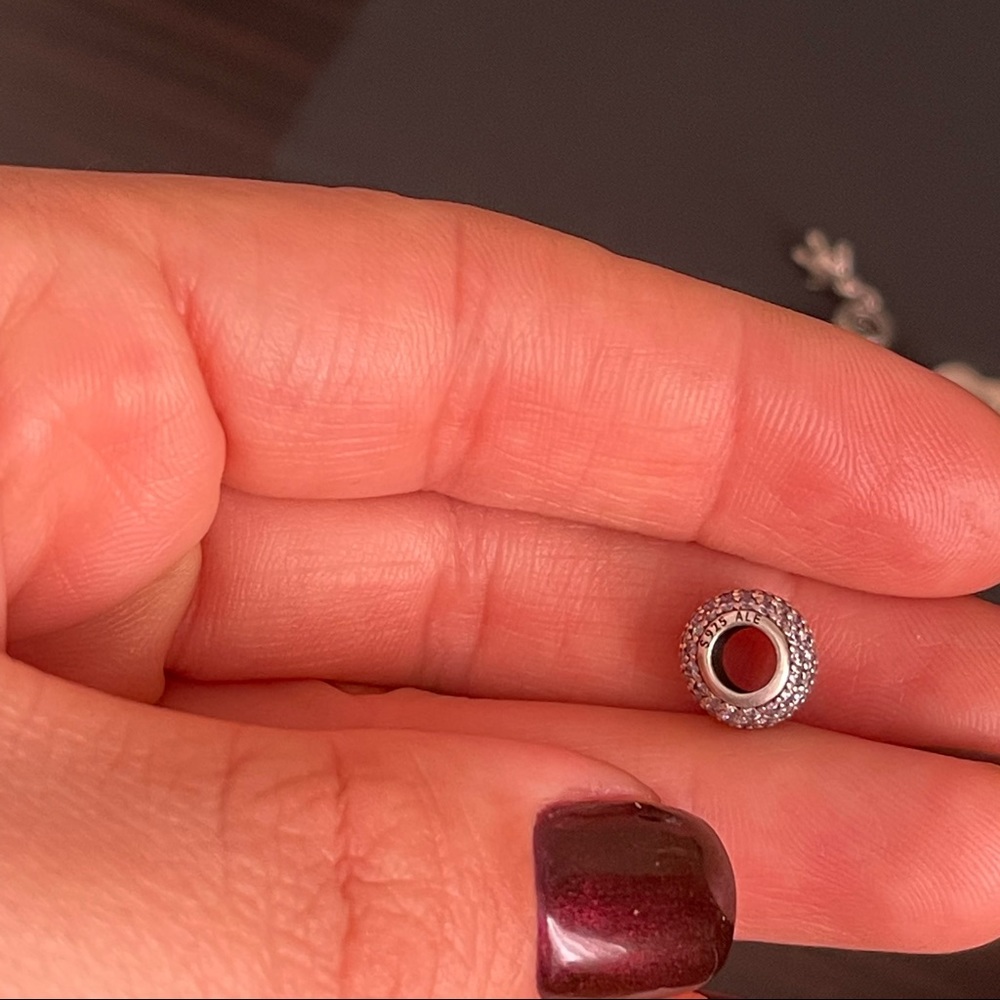Authentic Pandora Charm Clear Pave Bead Sterling Silver - Picture 4 of 4